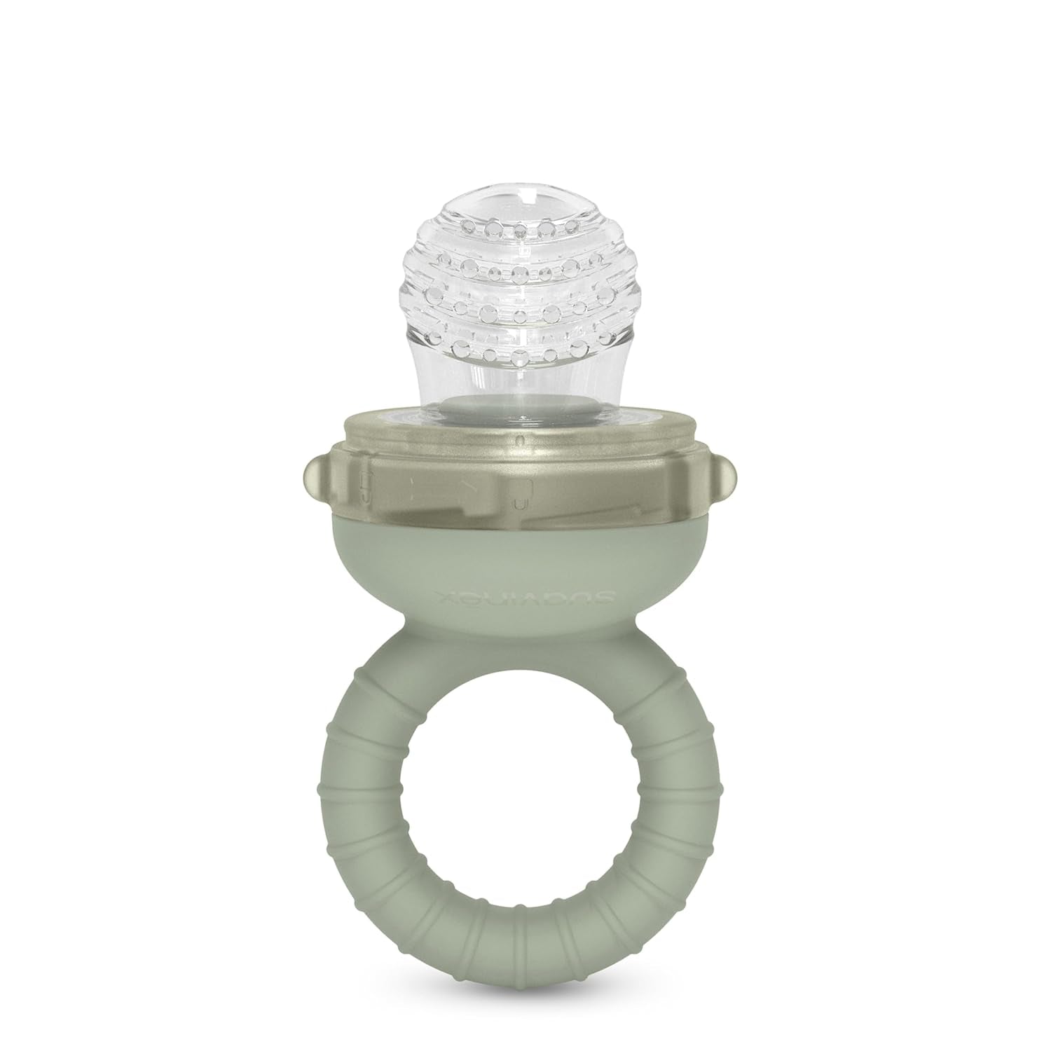 Suavinex Protezione da masticare per bambini Silicone alimentare con coperchio Facile da pulire Lavabile in lavastoviglie e adatta al congelatore Lenisce le gengive 6 mesi Verde