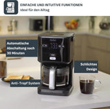 Macchina per caffè espresso Tefal Smart'n Light con timer, Macchina per caffè espresso con filtro programmabile 1,25 L, Funzione Aroma per un aroma intenso, Funzione Mantieni caldo, Antigoccia e Facile da pulire, Nero