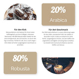 CAFFÈ SEEBÄR - Caffè in grani extra forti - 500 g - Bassa acidità e aroma intenso - Grani interi per macchine da caffè completamente automatiche, espresso e French press - Alto contenuto di caffeina e bassa acidità