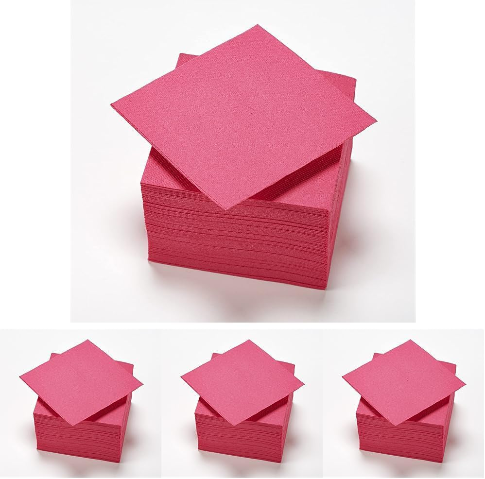 - Tovaglioli di carta Tex Touch - Colore rosa - Tovaglioli certificati Fsc® - Riciclabile e biodegradabile - Confezione da 50 tovaglioli rosa misura 24 X 24 Cm