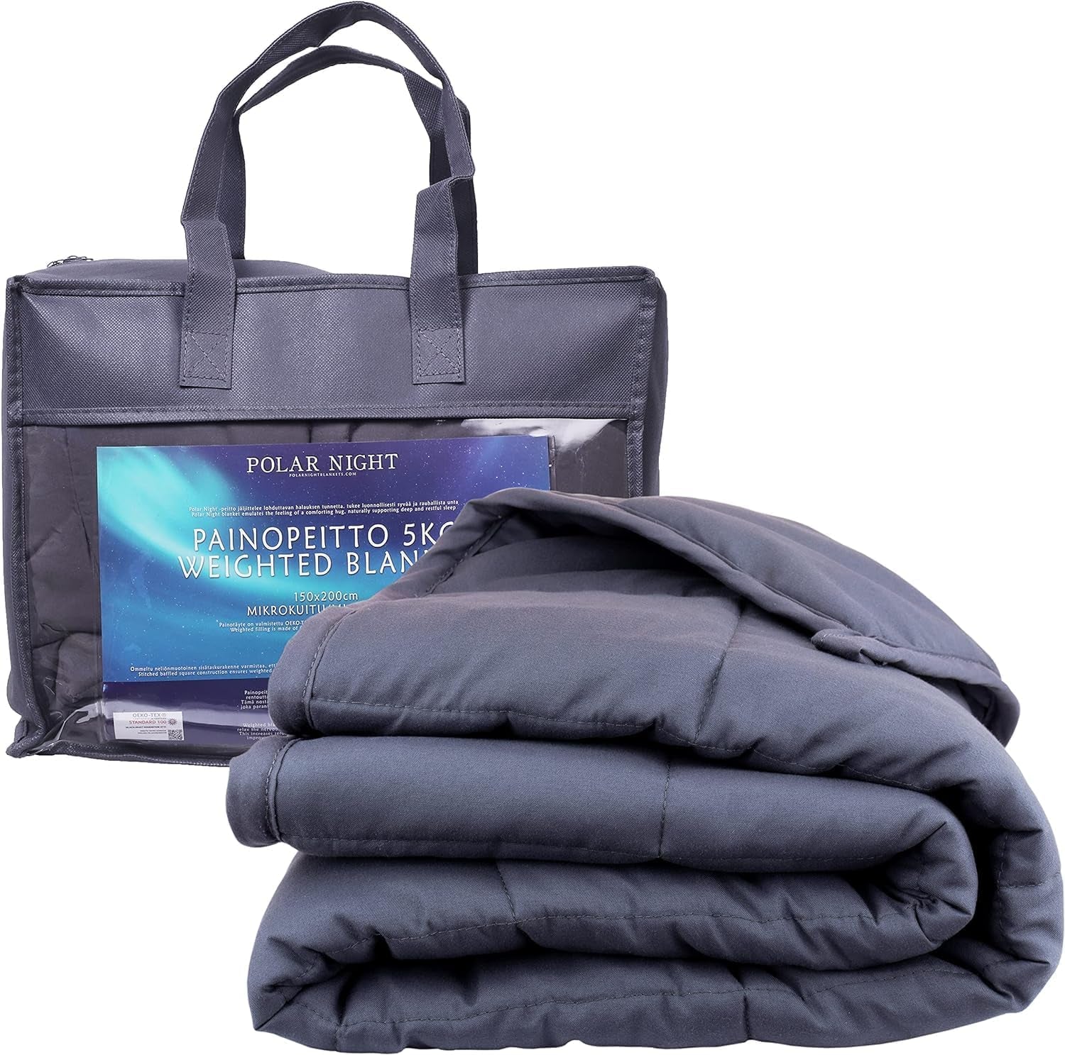 Coperta ponderata Polar Night per adulti 150 X 200 Cm, 9 Kg - Coperta ponderata per un sonno profondo, coperta pesante, coperta terapeutica in microfibra al 100%, coperta rilassante Trapunta standard Oeko-Tex® 100 Letti e coperte Polar Night 155 X 220 Cm 13,0 chilogrammi