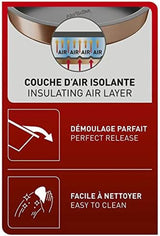 Tefal Airbake J2555014 Muffinform, Antihaftbeschichtung, Karbonstahl, Braun, 29 X 41 Cm Stampi e vassoi per cuocere Naty Shop