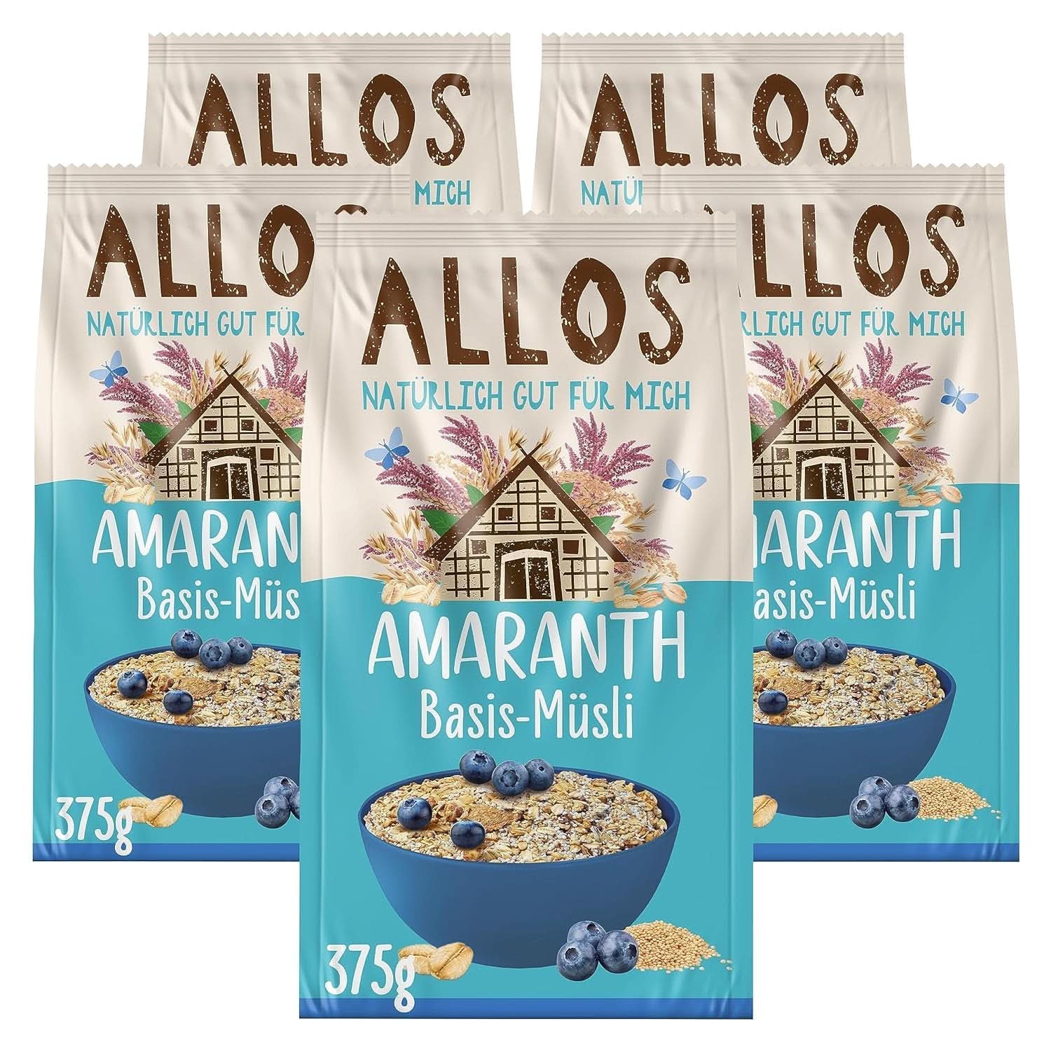 Allos, muesli ai frutti di bosco non zuccherato, confezione 5 x 500 grammi Cereals Naty Shop Muesli a base di amaranto