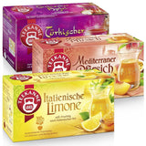 Set da tè Teekanne 3 assortimenti, limone italiano, pesca mediterranea e mela turca, 155g