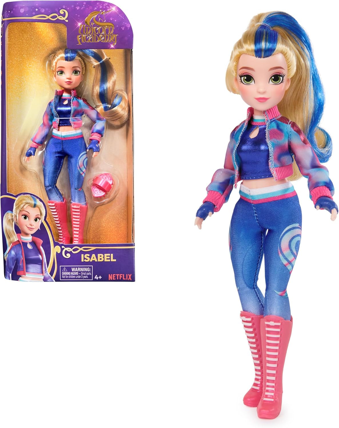 Unicorn Academy Deluxe Ballo in maschera Sophia - bambola da 24 cm della popolare serie Netflix con 2 abiti, travestimento classico e gioco di ruolo, età 4+ Naty Shop Dolls Vesti la bambola Isabel