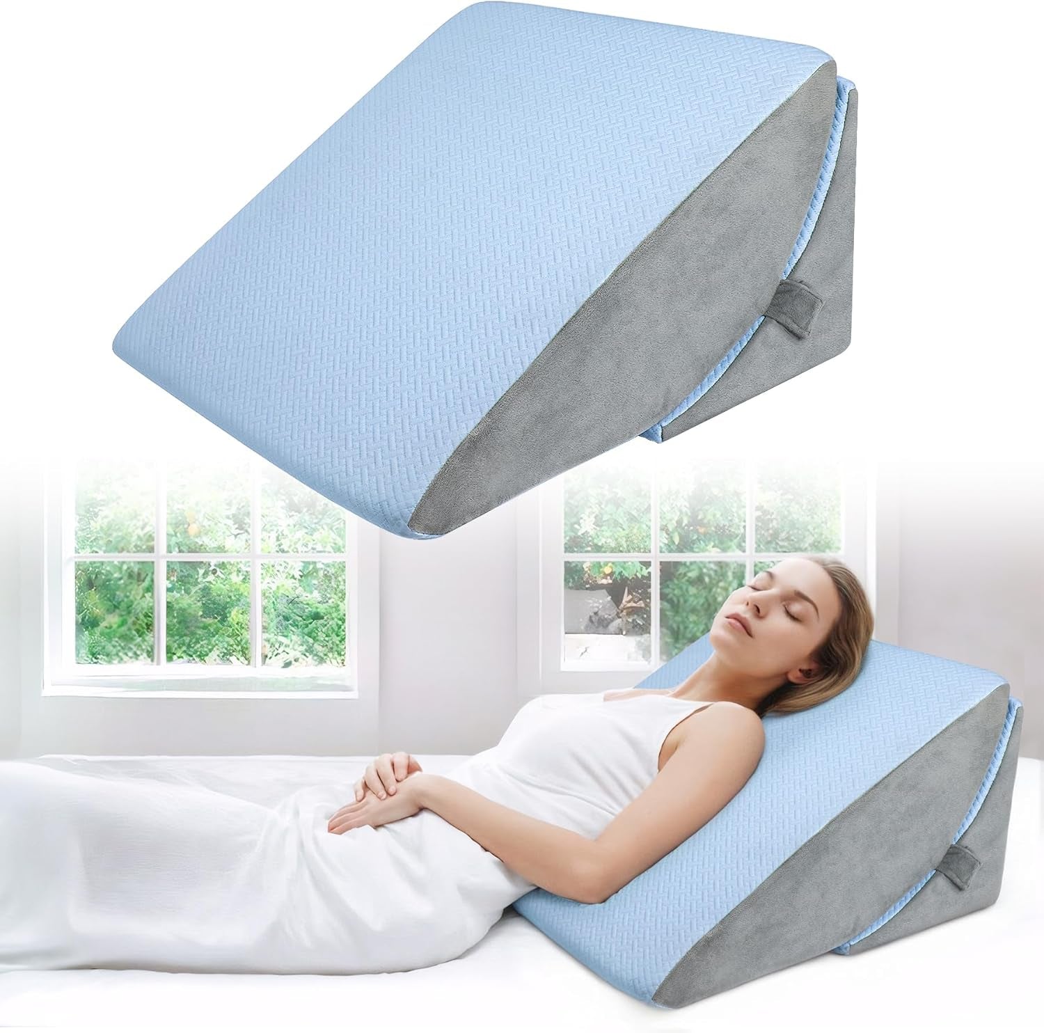 Cuscino in Piuma Regolabile in Schiuma ad Alta Densità, Cuscino Schienale ergonomico per Letto e Divano, Cuscino da Lettura Antireflusso per Dormire, Giocare, Guardare la TV (Pesante)
