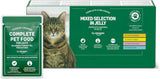 Alimento umido per gatti Amazon senza cereali per gatti adulti Selezione mista in gelatina da 4,8 kg (48 confezioni da 100 g ciascuna)