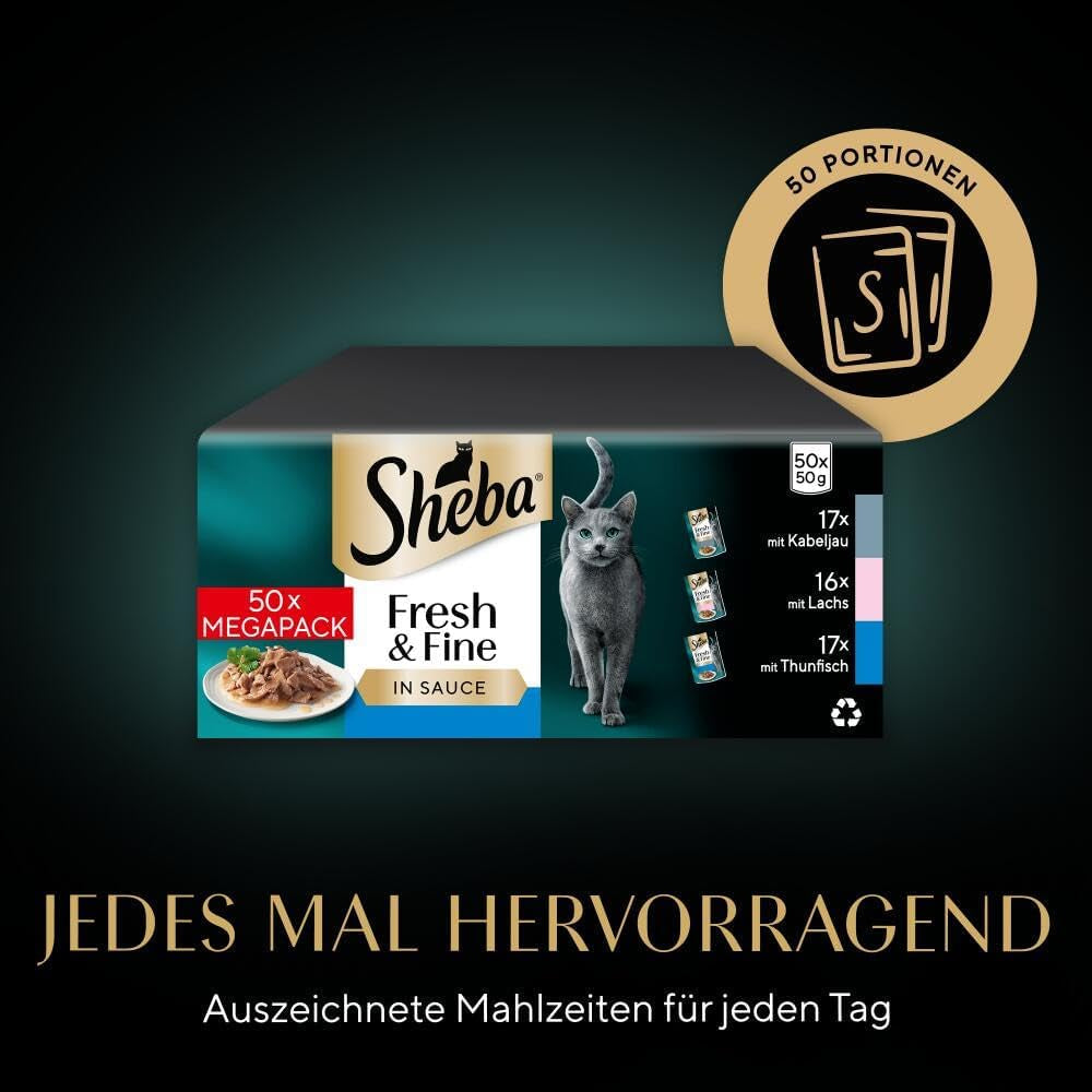 Sheba CATCARE Busta Wet Fresh & FINE (Pesce) Pezzi in salsa Adulto 50g Multipack Standard