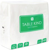 Tovaglioli morbidi bianchi Table Kind 100 sfusi, tovaglioli di alta qualità per feste, catering e uso quotidiano, FSC, sostenibili e riciclabili, Made in EU | 2Veli | 33cm