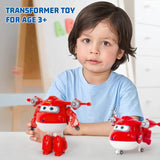 Super Wings Personaggi trasformanti da 5" Confezione da 2 Jett sovralimentato trasformante + Tino Giocattolo trasformatore per ragazzi e ragazze dai 3 anni in su Action Figure rosse Naty Shop