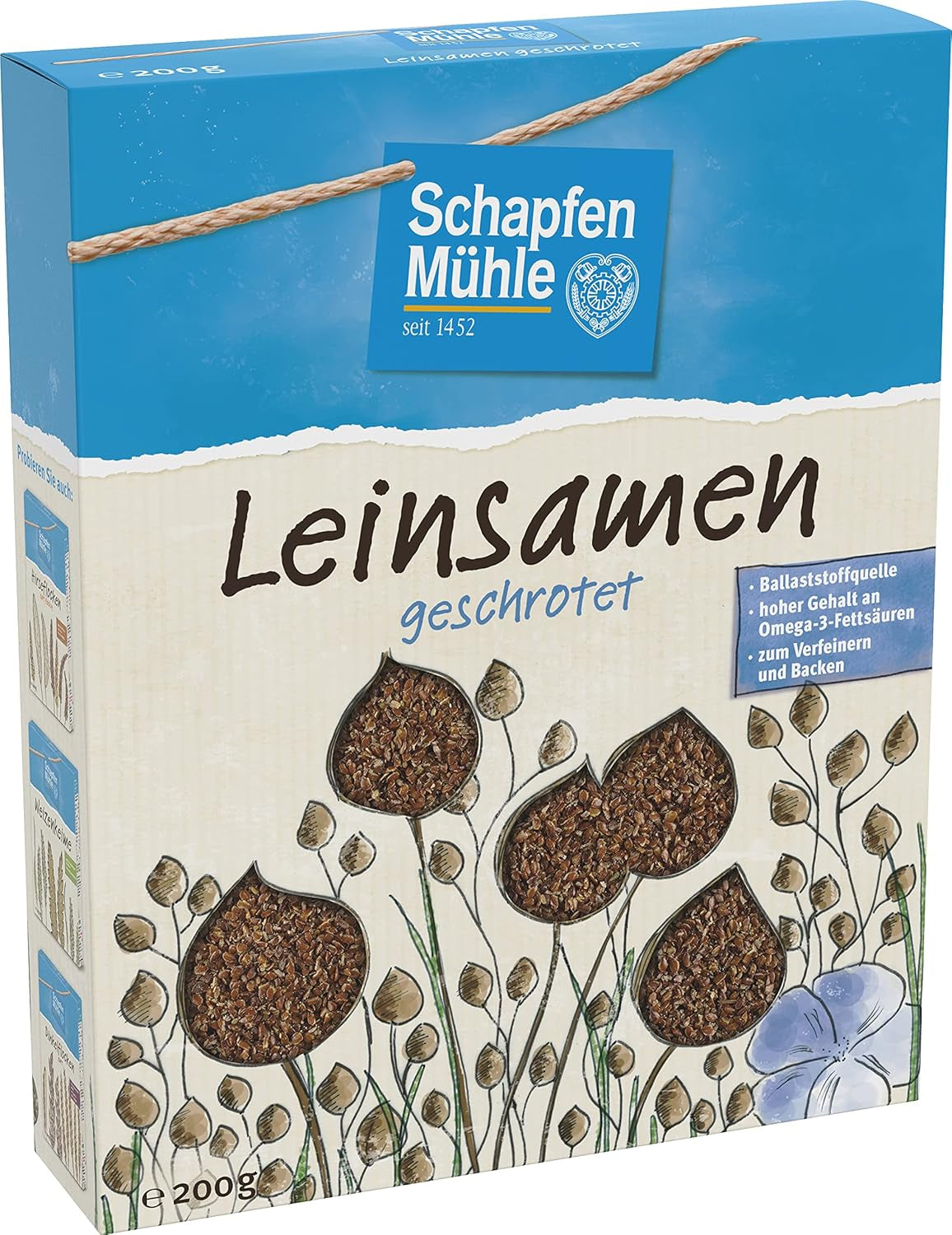 Schapfen Mill Semi di Lino Macinati Confezione da 200g (Confezione da 10)