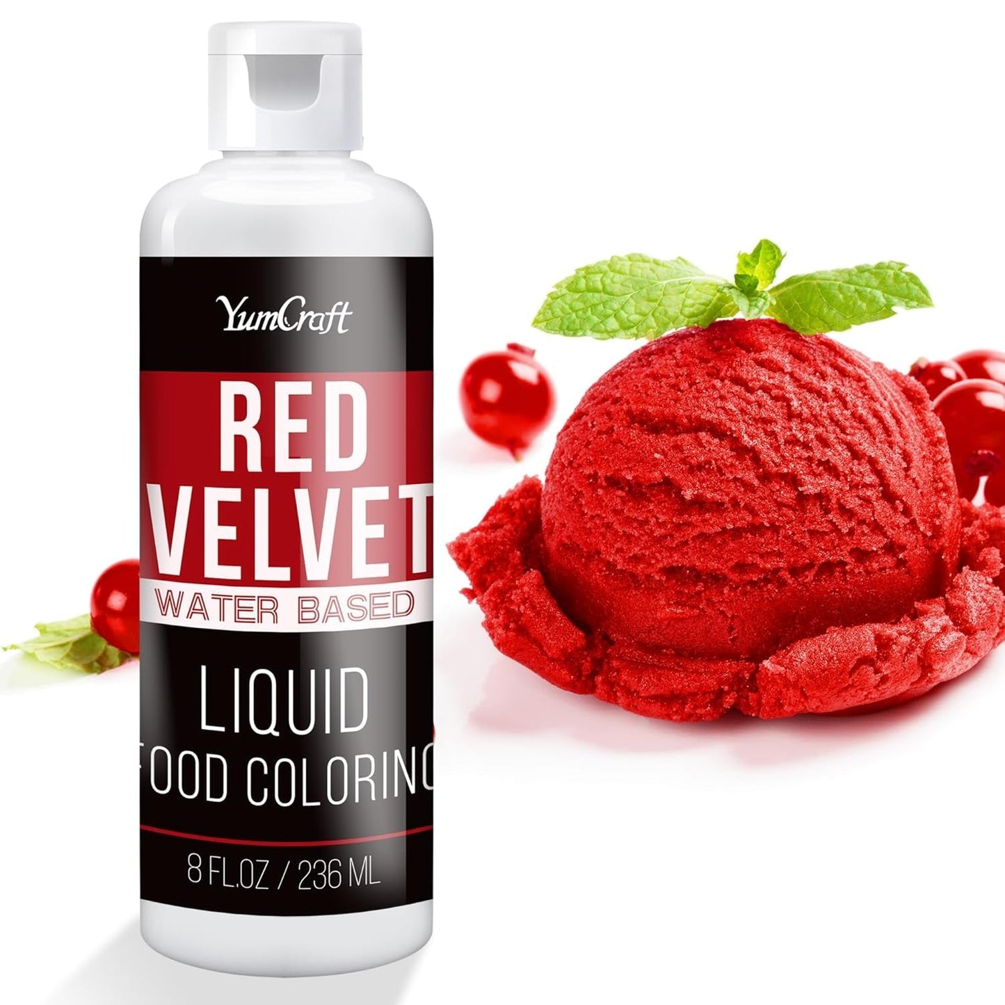 Colorante alimentare - Colorante alimentare liquido altamente concentrato per torte, prodotti da forno, uova di Pasqua, bevande - Colorante alimentare senza zucchero per fondente, glassa, slime, decorazione di torte (Red Velvet, 236 ml)