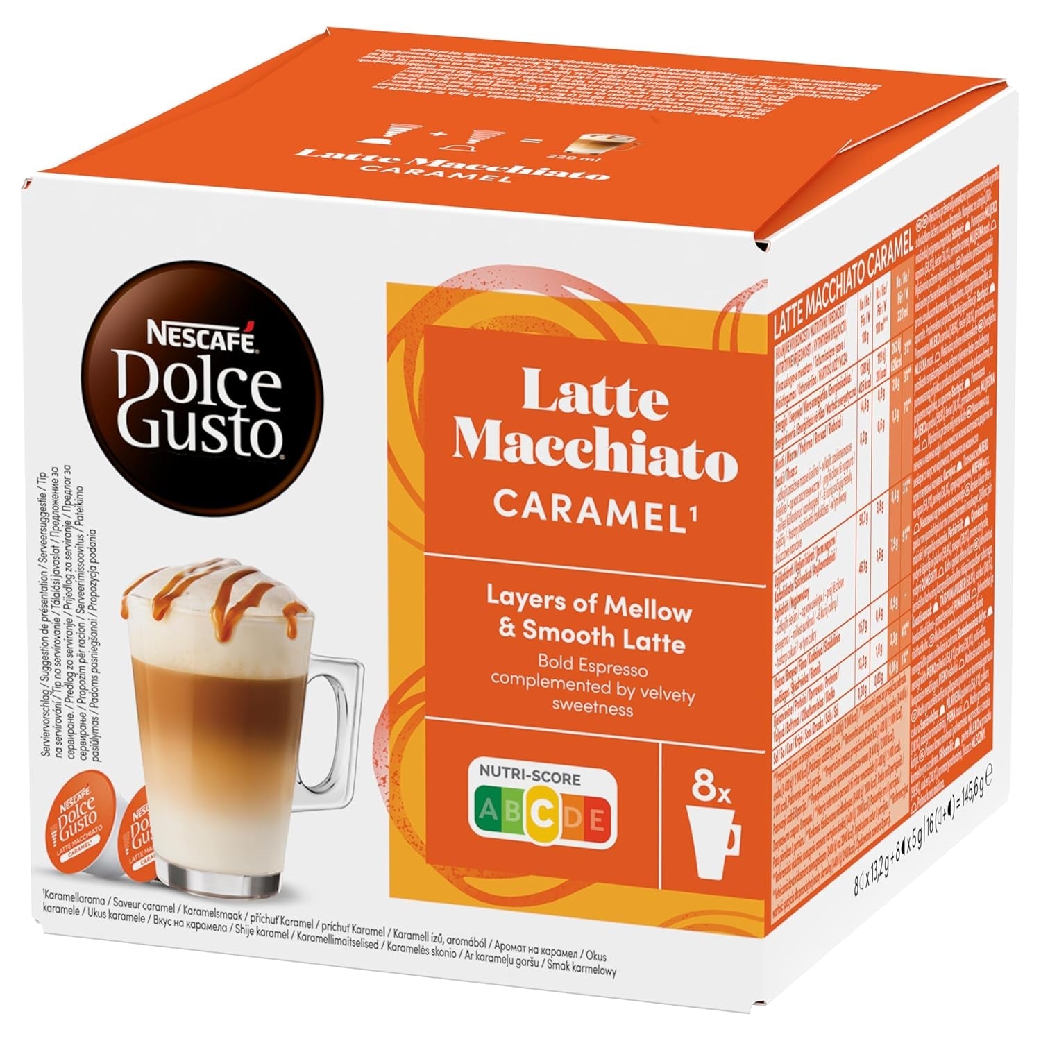 NESCAFÉ DOLCE GUSTO Latte Macchiato Caramel Kaffeekapseln Confezione da 6 (6 x 16 Kapseln)