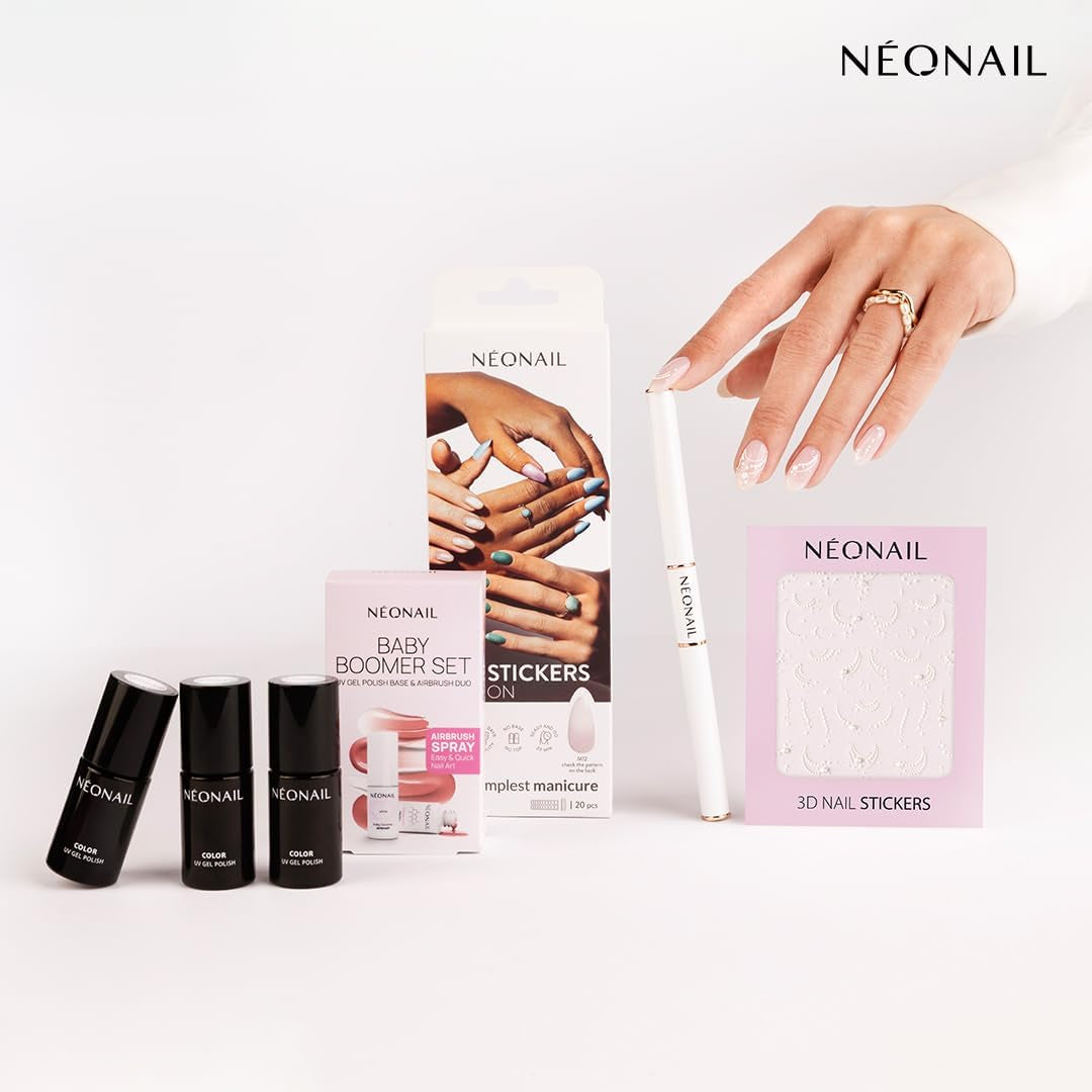 NÉONAIL Nagelstickers 3D - 61 Muster - Nail Charms - Nägel Selber Machen - Nails - Nageldesign - Accessori - Nailart - Nail Art Zubehör - Nagel Deko - Nagelschmuck - Dekoration Nageldesign - Weiß