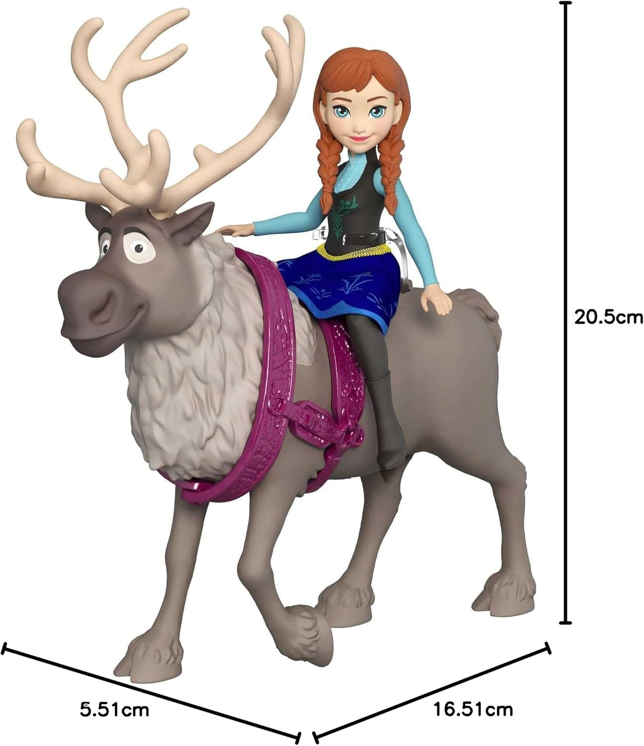 Mattel DISNEY La Regina dei Ghiacci Anna e Sven, bambola e animaletto, ispirata ai personaggi animati, arti mobili, gonna e mantello staccabili, per bambini dai 3 anni in su, HLX03 Naty Shop Dolls
