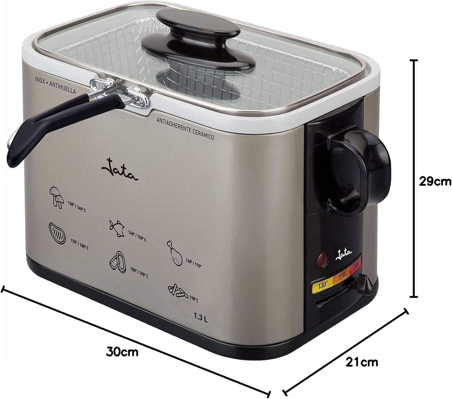 Tamaño FR326E - Friggitrice, 1000 Watt, 1,3 Litri Naty Shop Appliances