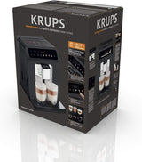 KRUPS Evidence One macchina per caffè espresso automatica con tubo per il latte, cappuccino one-touch, 12 bevande speciali, funzione 2 tazze, display a colori, macchina per caffè espresso, certificato TÜV, nero, EA895N10