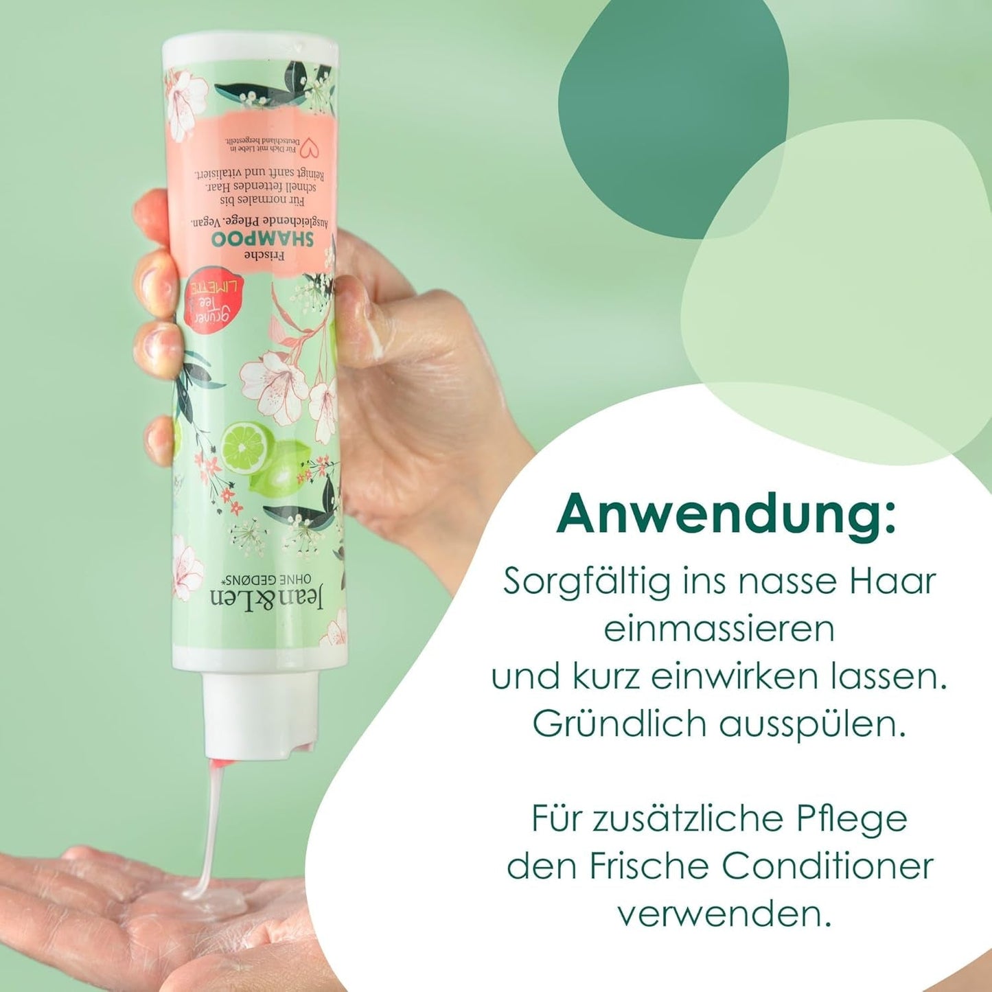 Jean & Len Green Tea & Lime shampoo idratante, per capelli da normali a grassi, 300 ml Doccia e bagno Jean & Len Green Tea & Lime