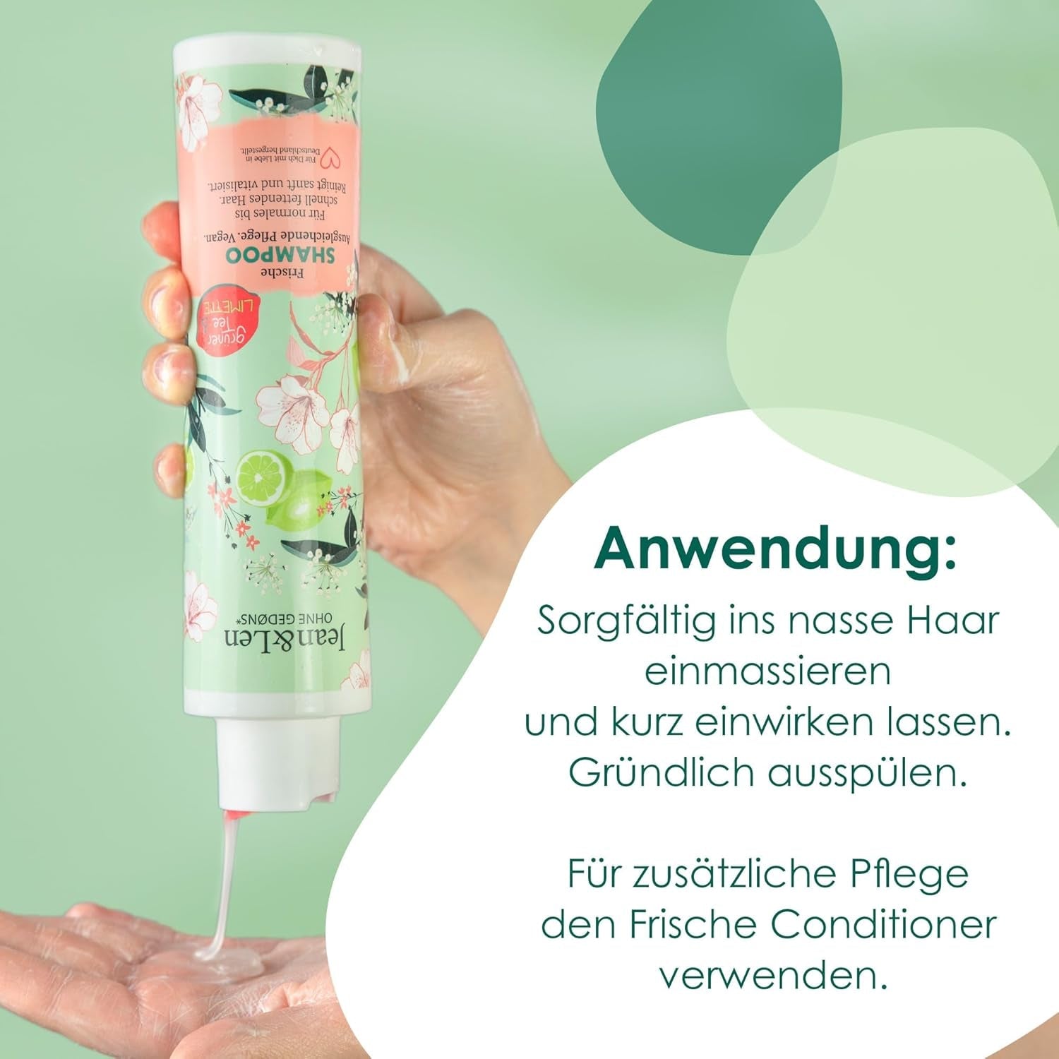 Jean & Len Green Tea & Lime shampoo idratante, per capelli da normali a grassi, 300 ml Doccia e bagno Jean & Len Green Tea & Lime