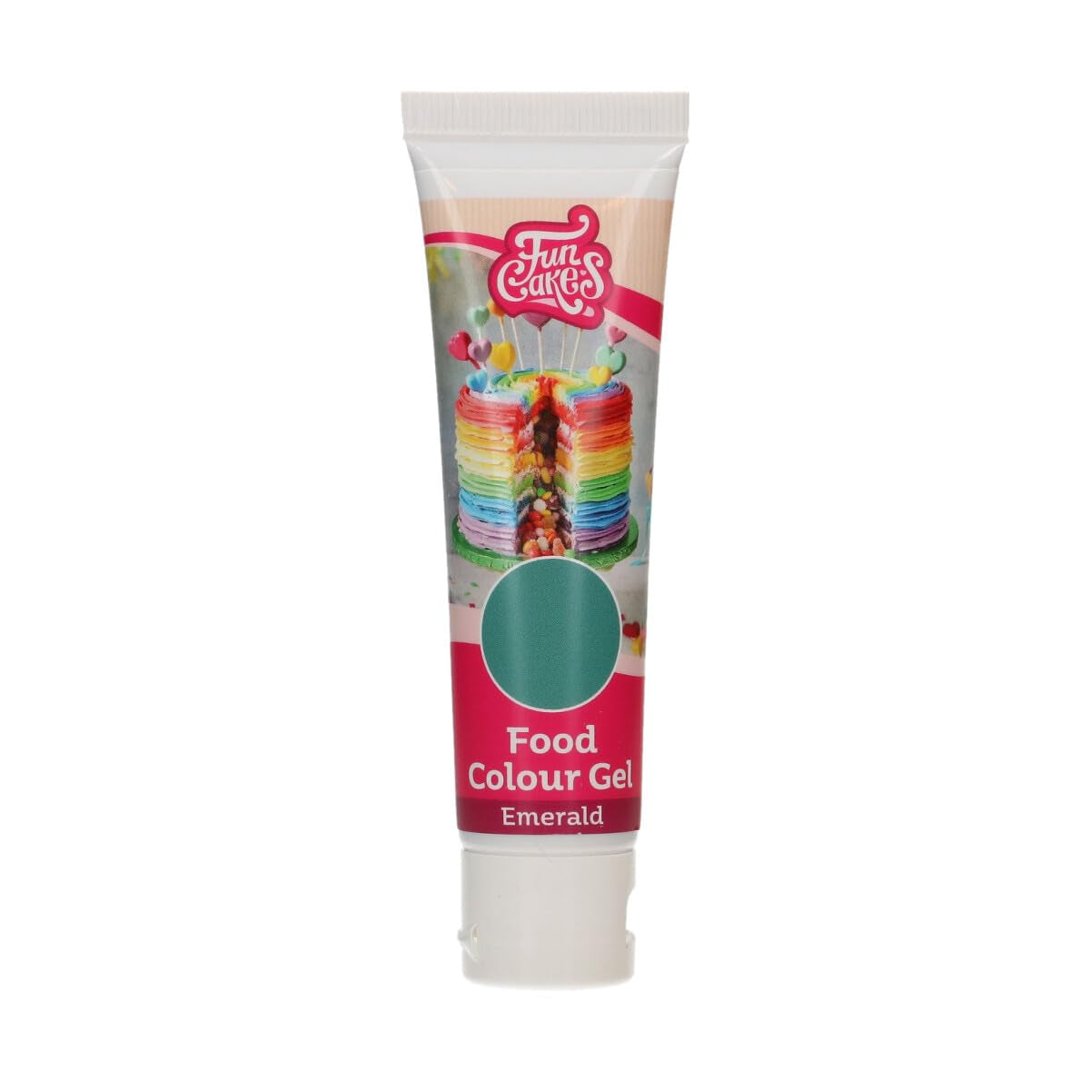 Funcakes Food Color Gel Emerald: colorante alimentare altamente concentrato per impasti, panna, fondente e marzapane. Dosaggio facile. Una sola goccia per creare colori vivaci. Halal. 30 g.