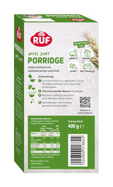 RUF Farina d'avena alla mela e cannella con fiocchi d'avena integrali, delicato sapore di cannella e pezzi di mela essiccata, snack, confezione sfusa, 1 x 400 g