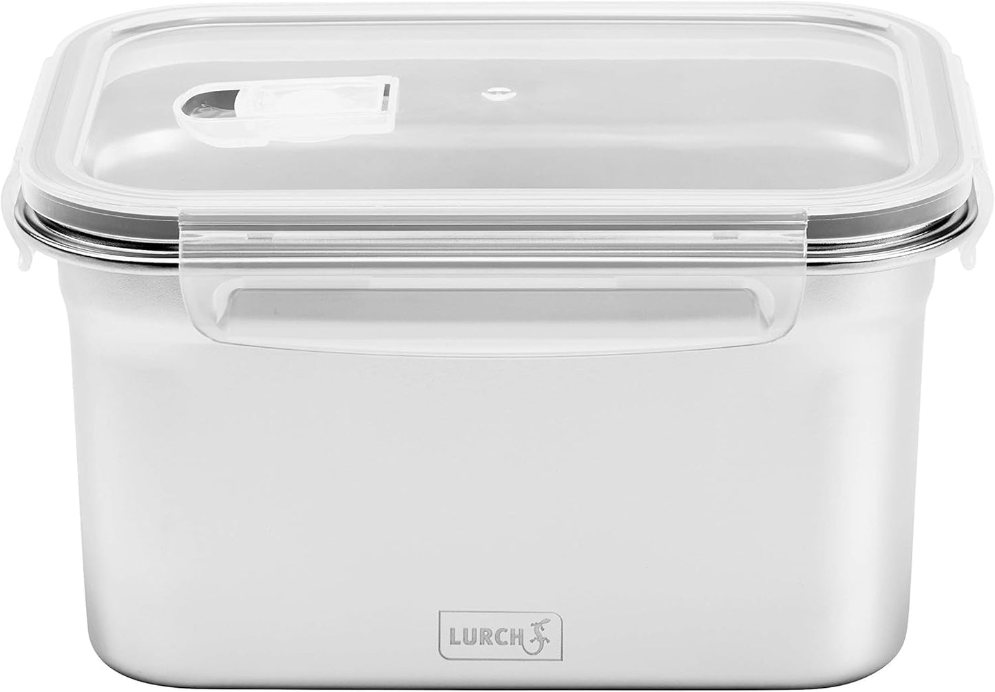Lurch 240895 Lunch Box Scatola di sicurezza/conservazione in acciaio inossidabile di alta qualità con coperchio in plastica senza BPA 2000 ml Scatole trasparenti per alimenti Naty Shop 2000 ml