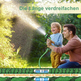 Tubo da Giardino Estensibile da 45 m, Tubo Flessibile per Acqua Retrattile Automatico, 10 Tipi di Spruzzo, TPE 2500D, Connettori in Metallo, Per Giardini Molto Grandi, Agricoltura, Pulizia