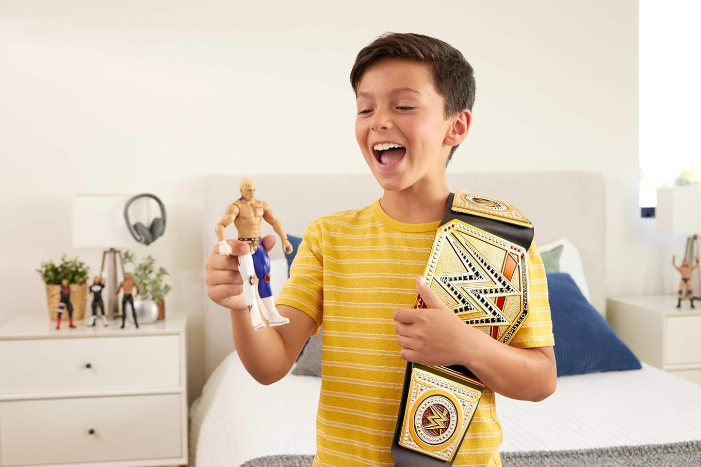 Mattel Cintura del campionato WWE Mattel, gioco di ruolo e costume del campionato universale WWE indiscusso, ca. Cintura In Ecopelle Lunga 100 Cm Con Vestibilità Unica, HYJ35 Action figures Naty Shop
