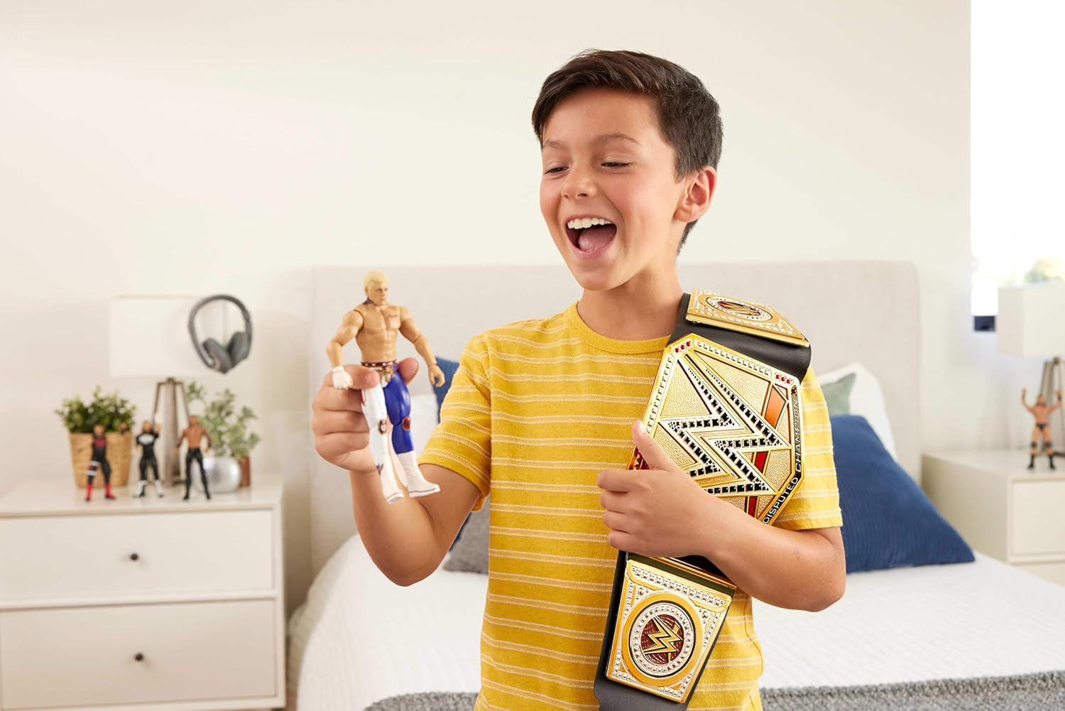 Mattel Cintura del campionato WWE Mattel, gioco di ruolo e costume del campionato universale WWE indiscusso, ca. Cintura In Ecopelle Lunga 100 Cm Con Vestibilità Unica, HYJ35 Action figures Naty Shop