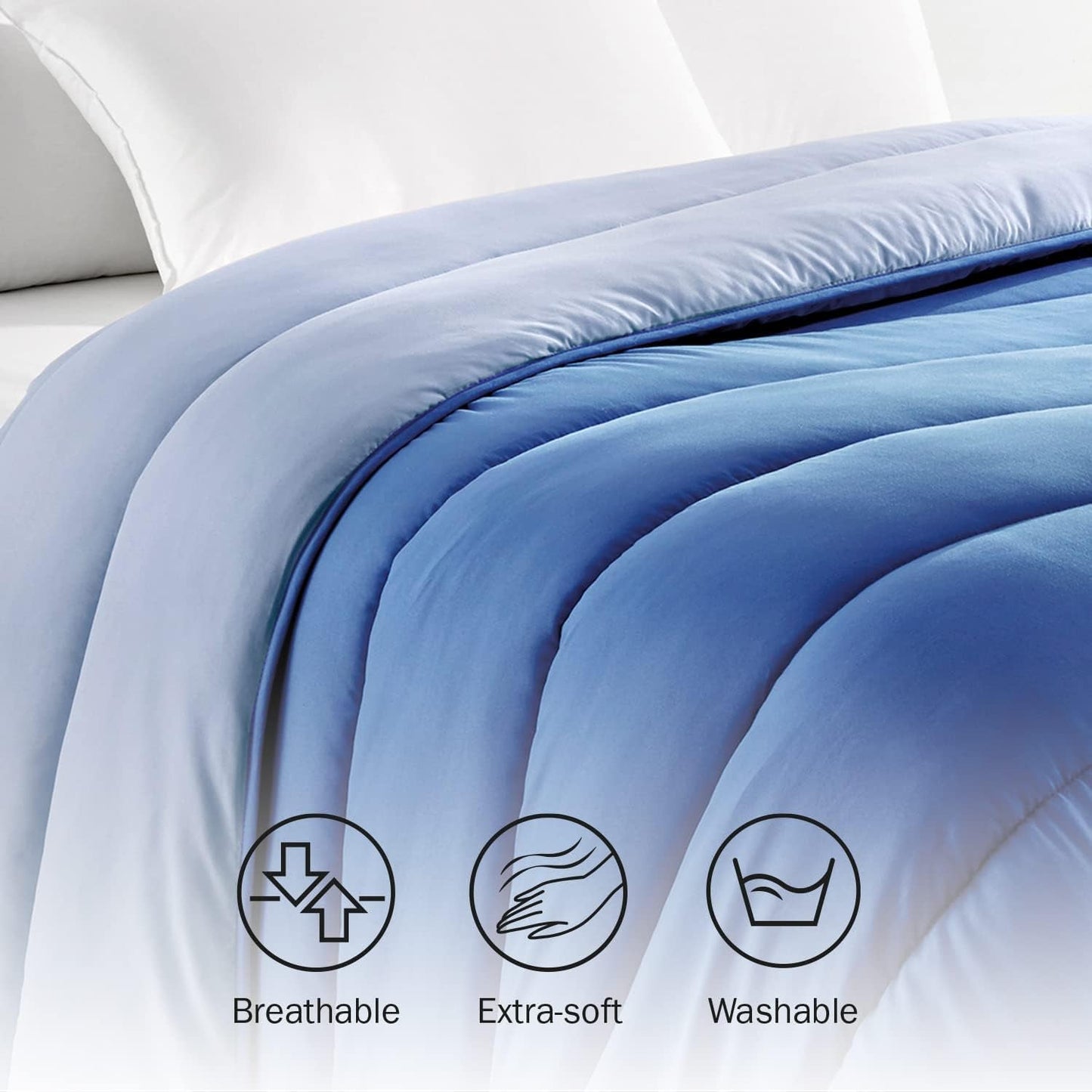 Pikolin Home - Trapunta reversibile 300 G - imbottitura nordica bicolore - per letto 100/105 - comoda, calda, traspirante, verde, 180 X 220 cm Trapunte e trapunte Naty Shop