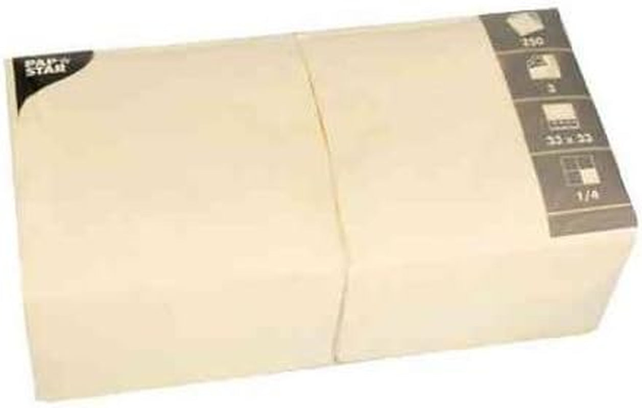 Tovaglioli 3 veli 1/4 piega 33 Cm X 33 Cm Crema Per ogni festa e ricorrenza. Quantità: 250 pezzi