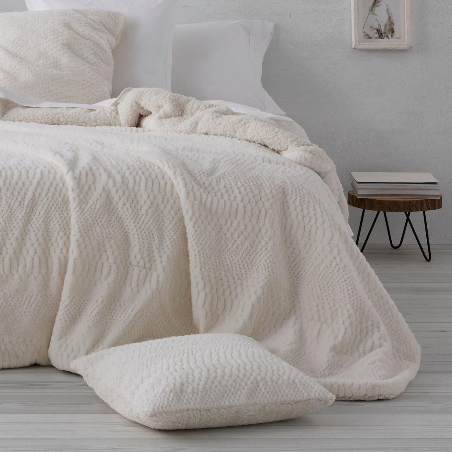Trapunta invernale in pelle di agnello sintetica panna, Ancho 135 Cm Trapunte e Piumini Naty Shop