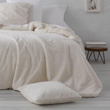 Trapunta invernale in pelle di agnello sintetica panna, Ancho 135 Cm Trapunte e Piumini Naty Shop