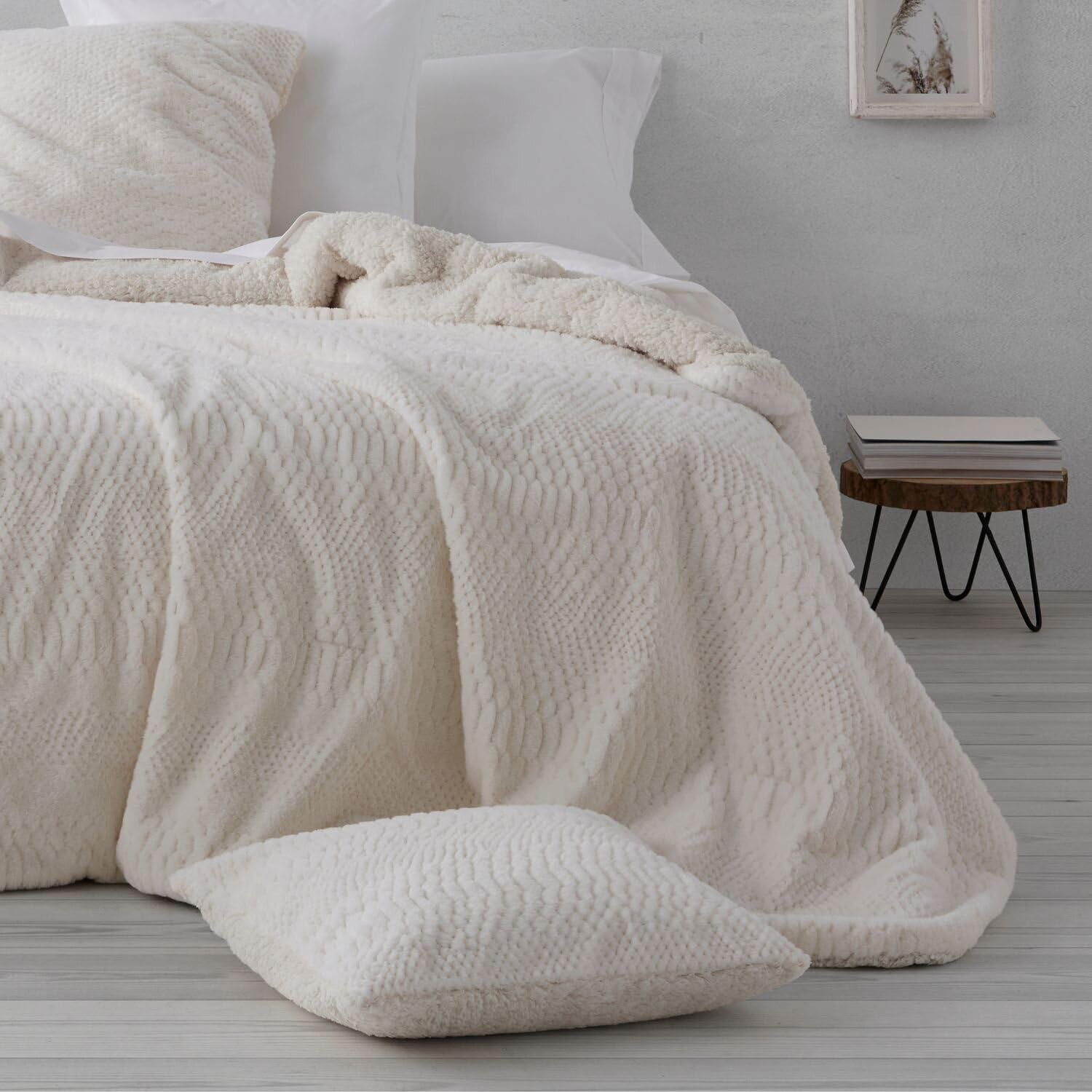 Trapunta invernale in pelle di agnello sintetica panna, Ancho 135 Cm Trapunte e Piumini Naty Shop