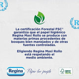 Regina Maxi Roll - 4 rotoli di carta igienica, 500 fogli 2 veli per rotolo, più di tre volte un rotolo standard, imballaggio in plastica riciclata al 60%, carta certificata Fsc al 100%
