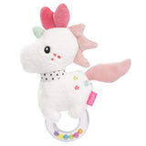 Fehn Polpo Giocattolo Campana ad Anello - Sonaglio, Squittio, Sensazione di Capacità Motorie - Peluche per Bambini in Tessuto Morbido - Giocattolo per Bebè e Bambini 0+ Mesi Giocattoli per Bambini Naty Shop Unicorno