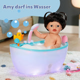 BABY Born Amy - Bambola da 36 cm - Bambolina con 7 funzioni per bambini a partire da 1 anno - Funziona senza batterie - Include accessori e materasso