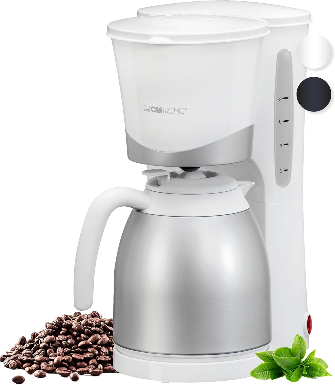 Caffettiera Clatronic® con thermos | per 8-10 tazze di caffè | senza perdita di temperatura | caffettiera con filtro | 1 litro | Espresso | Caffettiera a filtro con thermos | KA 3327 nero