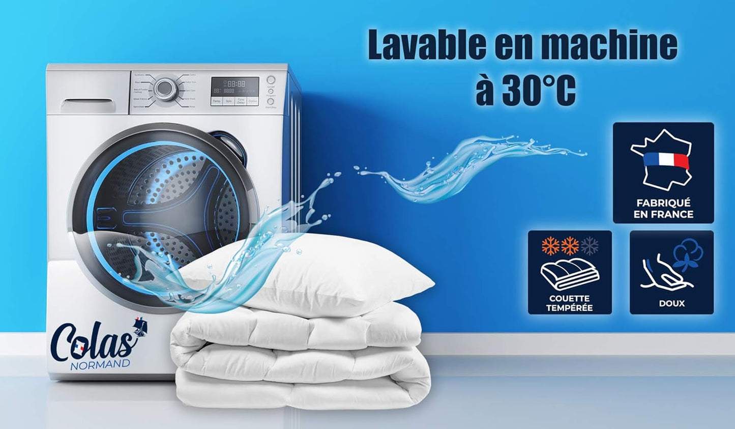 COLAS NORMAND Trapunta in cotone percalle 260 X 240 cm Alta qualità 100% cotone percalle Morbida e confortevole Durevole Finitura fine Prodotto in Francia Trapunte e Trapunte Bianche Naty Shop