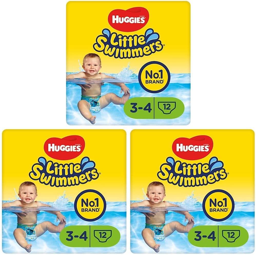 Huggies Little Swimmers Schwimmwindeln Größe 3/4 7-15 Kg 3Er Packung (1 X 12 Stück, Pezzo)) Naty Shop