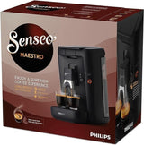 Macchina per caffè espresso a capsule PHILIPS Senseo Maestro - Tecnologia Intense Plus, Espresso di alta qualità, Design ecologico, Serbatoio dell'acqua da 1,2 L, Funzione Memo, Indicatore di decalcificazione (CSA260/60)
