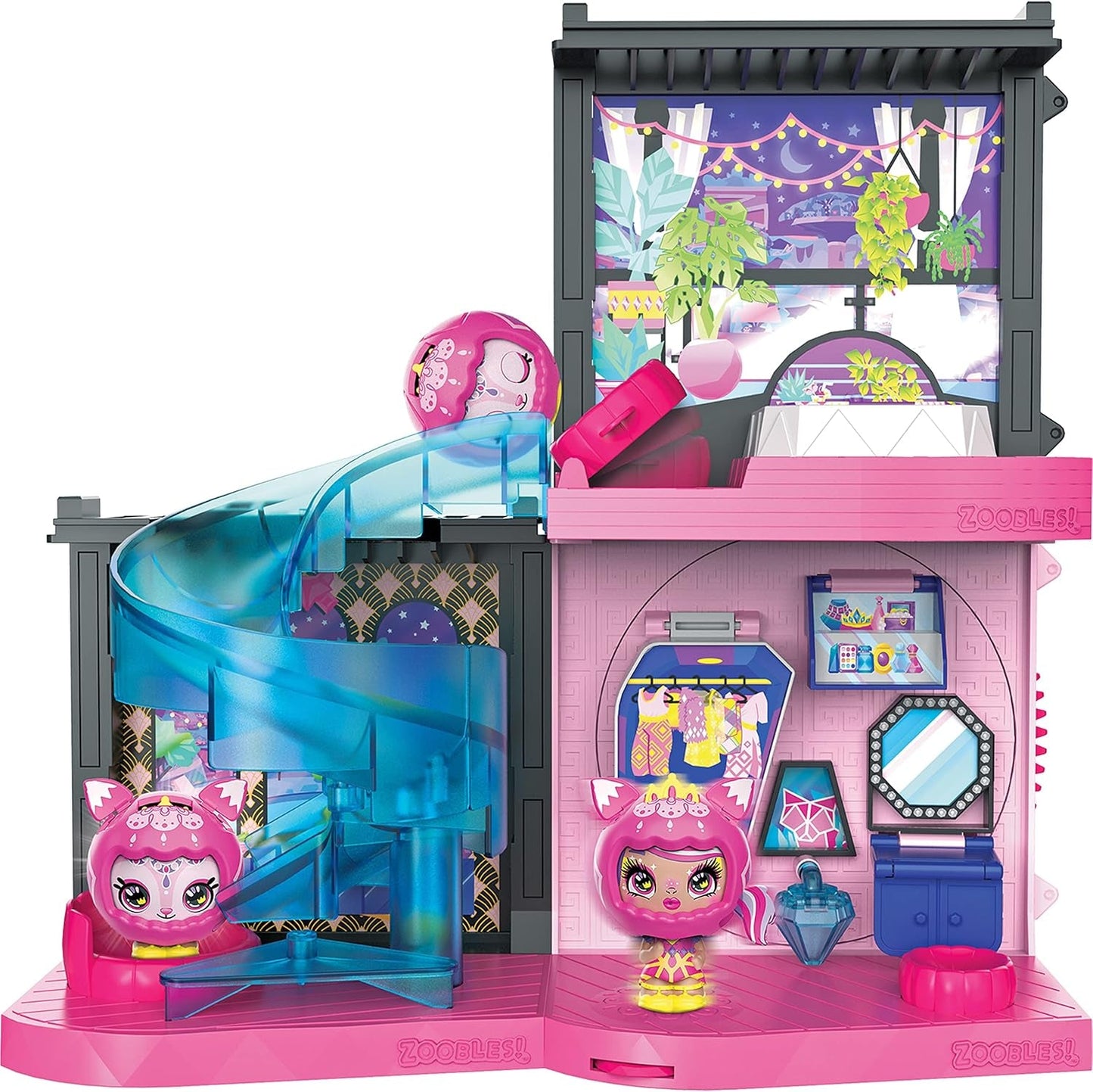 Zoobles Magic Mansion Casa da sogno trasformabile di 6 stanze, scivolo e accessori
