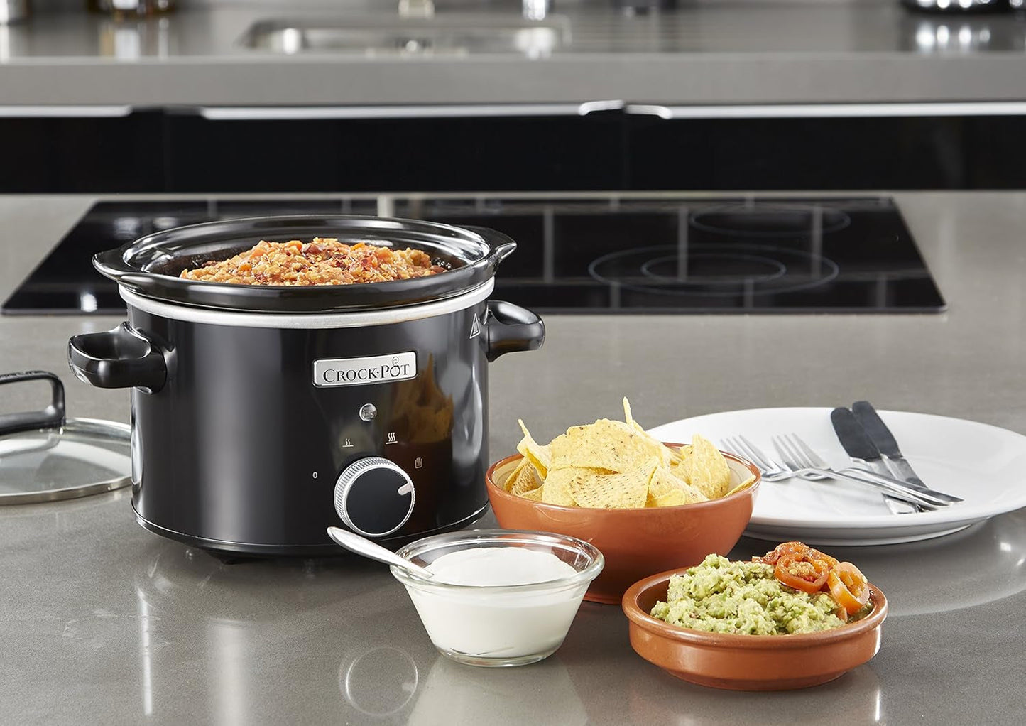 Slow Cooker Crockpot, ciotola in ceramica removibile, facile da pulire, 2,4 litri (1-2 persone) Slow Cooker Naty Shop