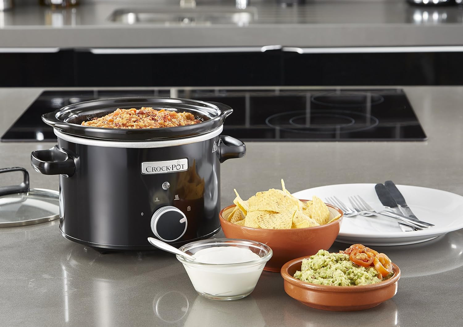 Slow Cooker Crockpot, ciotola in ceramica removibile, facile da pulire, 2,4 litri (1-2 persone) Slow Cooker Naty Shop