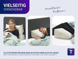 Cuscino Traumnacht Cozy Back, cuscino da lettura, 70 x 40 cm beige, rivestimento sfoderabile e lavabile in 100% poliestere, pratica tasca laterale, certificato Oeko-Tex, prodotto secondo gli standard di qualità tedeschi