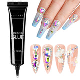Makartt Gel adesivo per strass - Set di colla UV per unghie da 15 ml con ciondoli per unghie rosa Cuore Cerchio Gioielli per unghie e accessori per design delle unghie per manicure domestica Regalo di San Valentino