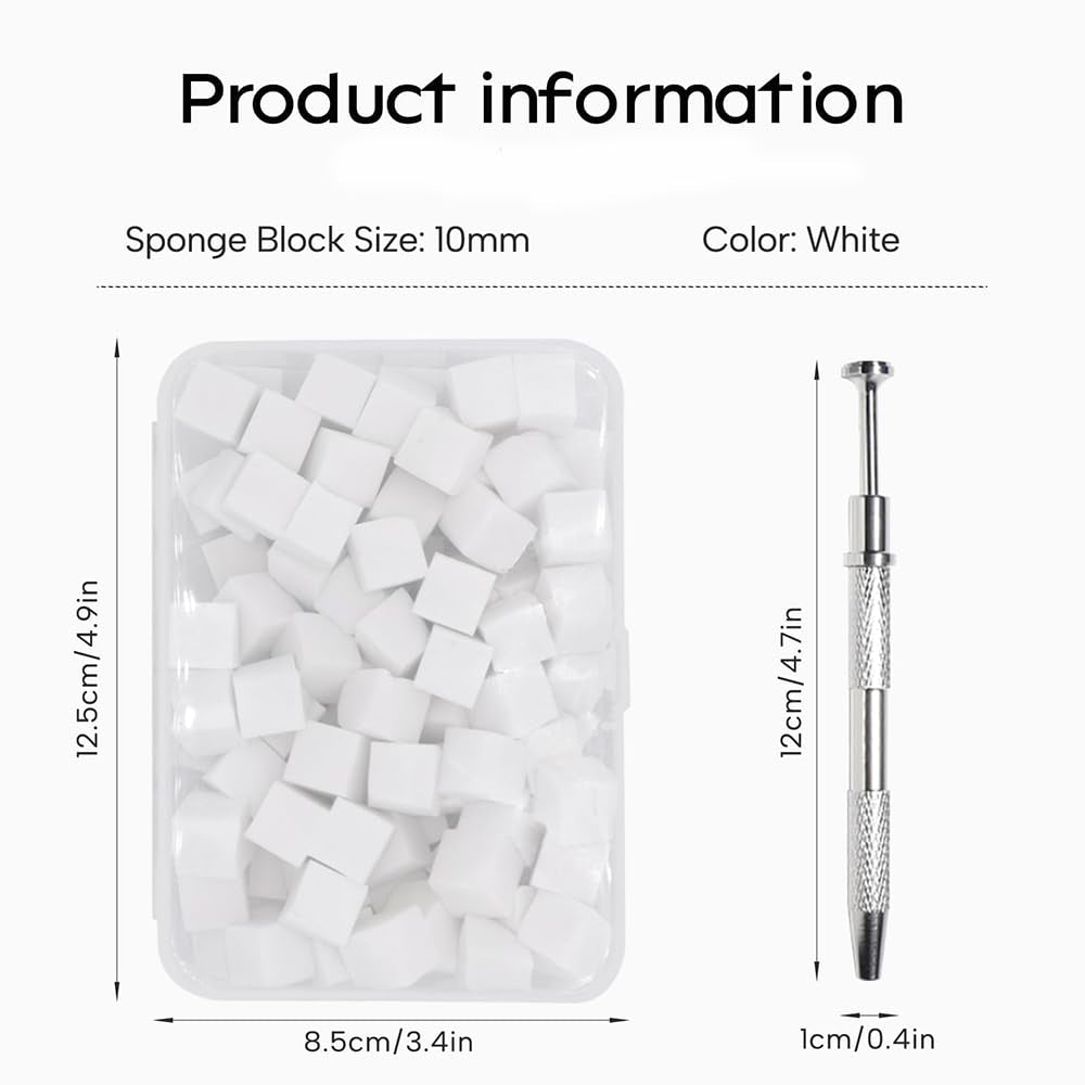 Pezzi di pittura per nail art, 100 pezzi di nail art con metallo, accessori per unghie in spugna, perni per unghie, accessori per manicure per unghie, con una varietà di motivi per nail art sfumati Zu Ersetlen