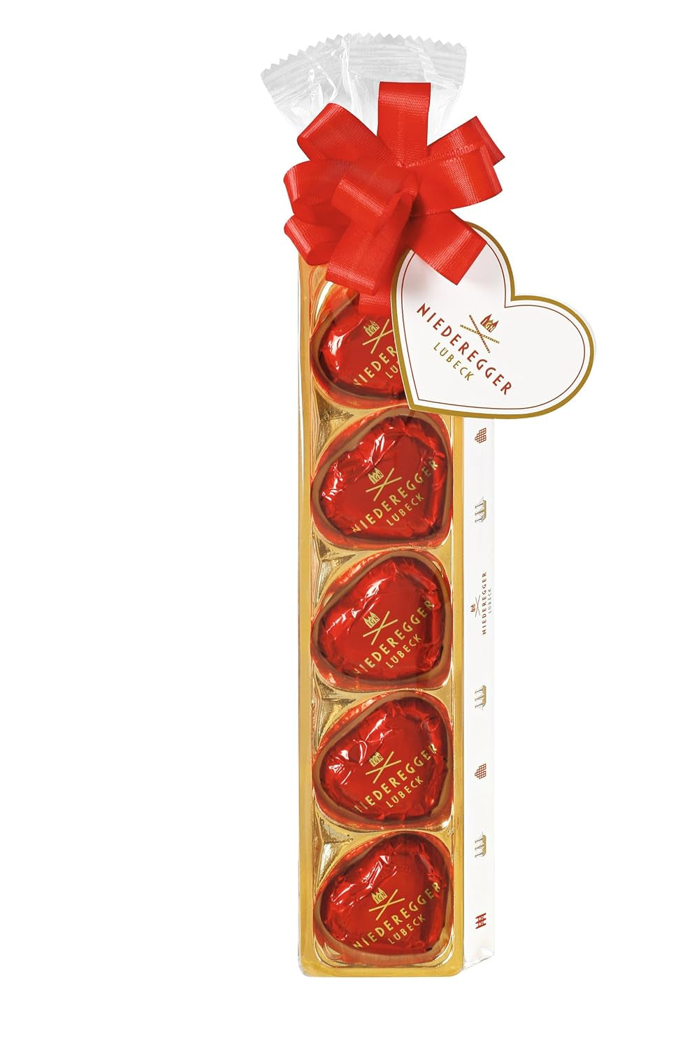 Niederegger Cuori di marzapane in un sacchetto di nastro, confezione da 2 (2 x 63 g)