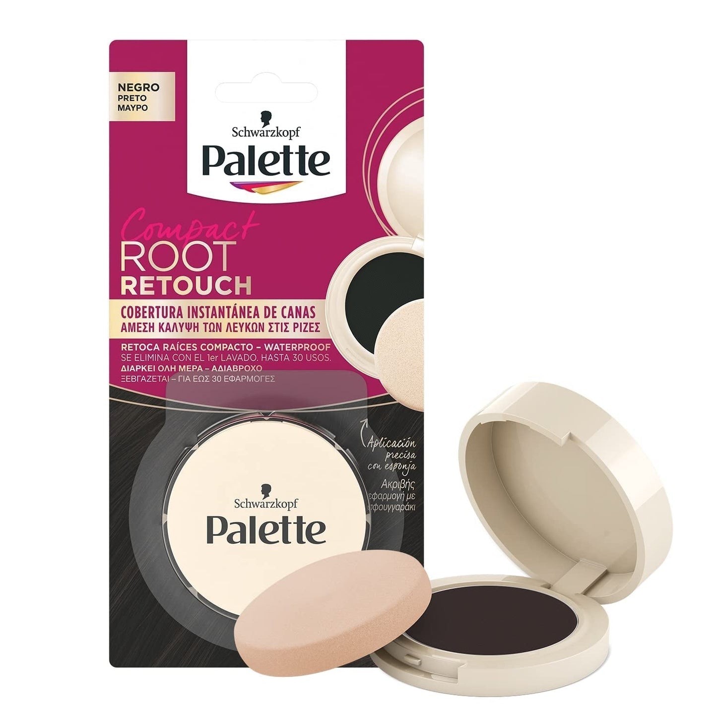 Palette Compact Root Retouch Retouch Root Powder, compatta, castano castano, 1 pezzo Tintura per capelli Naty Shop 26 G (1 confezione) Nero