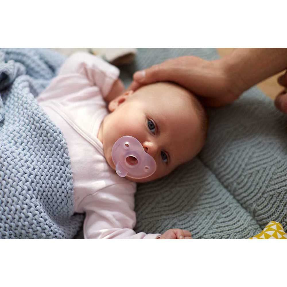 Philips AVENT Soothie - Succhietto senza BPA per bambini da 0 a 6 mesi, rosa/rosa chiaro (modello SCF099/22)